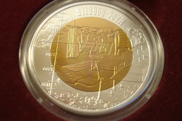 ÖSTERREICH 25 Euro NIOB  Silber 2011 "Robotik" Niobium Austria in kapseln