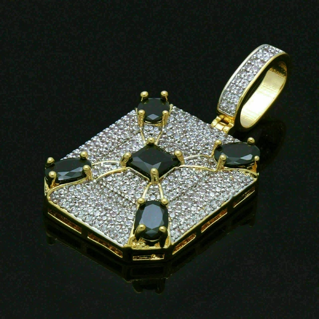 3.00Ct Round Cut Simulated Diamond Dog Tag Pendant 14k Yellow Gold Plated Finish