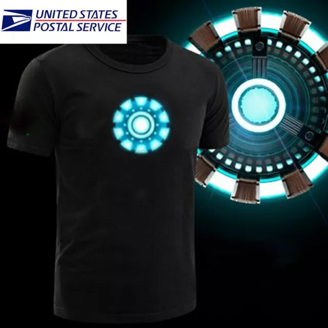 LED T-shirt Iron Man Arc Reactor Tony Stark The Avengers Thor Hulk T-shirt Party