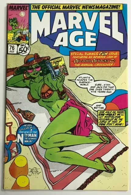 Marvel Age#76 Vf 1989 She-Hulk Bikini Cover Marvel Comics