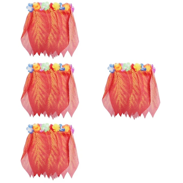 4pcs hawaiian leaf skirt Festival Party Performance Leaf Hula Jupe Party Costum