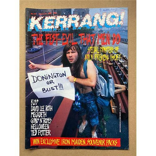 IRON MAIDEN KERRANG No.201 Magazine August 20 1988 - Bruce Dickinson ...