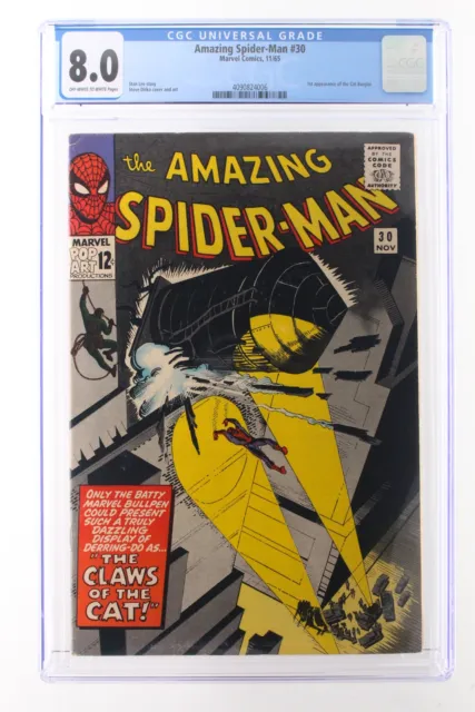 Amazing Spider-Man #30 - Marvel 1965 CGC 8.0 1st Appearance of the Cat Burglar.
