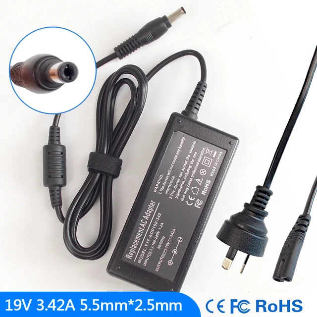 Power4Laptops Netzteil Für Toshiba Satellite C50-A-16C, 19V, 3.42A, 5.5x2.5mm
