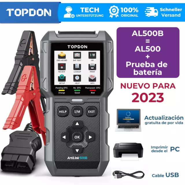 2024 TOPDON AL500B profesional OBD2 dispositivo de diagnóstico escáner de coche