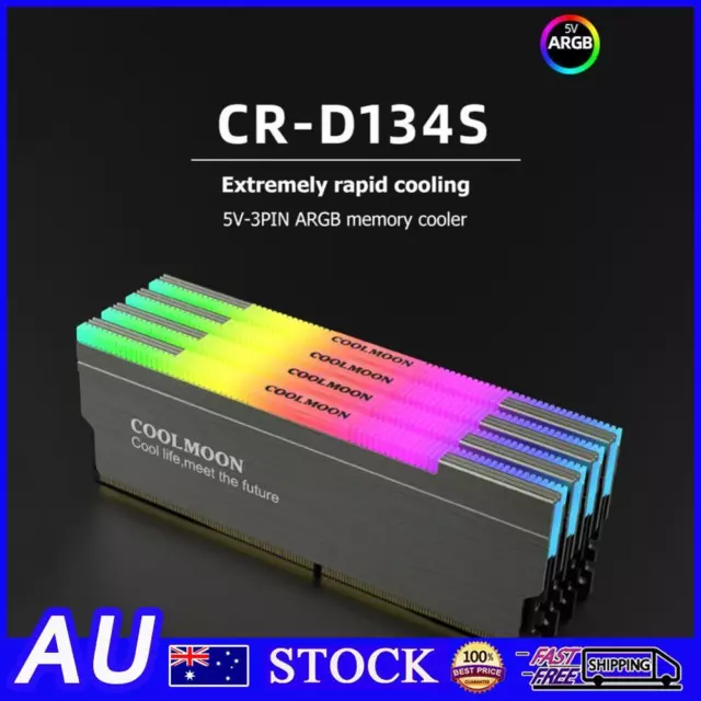 COOLMOON CR-D134S RAM Heatsink ARGB Memory Cooling Vest for Desktop Computer PC