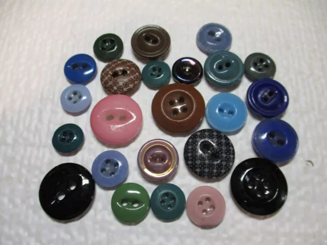 Lot Of Antique China Buttons/ Solid Body/ Calico Pattern