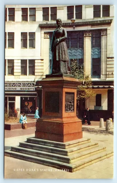 Sister Dora's Statue WALSALL UK chrome Postcard