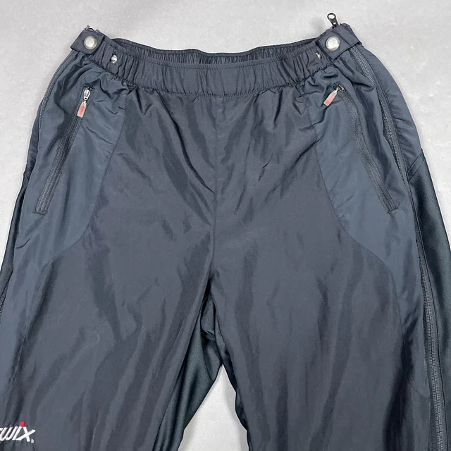 Swix Pants Mens Extra Large Black Universal Hiking Running Cycling Full Zip Ski