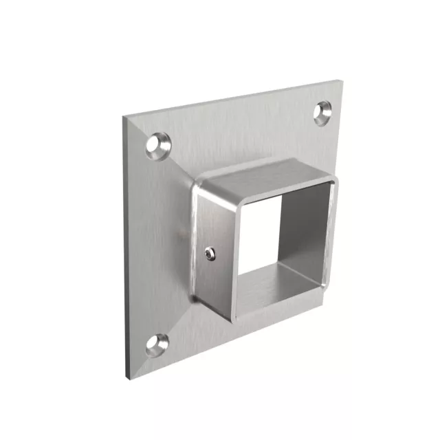 Acero Inox. Conexión Pared Soporte Cuadrado Tubo 40x40 Barandilla K320 Pulido