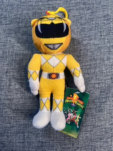 MIGHTY MORPHIN YELLOW Power Rangers Plush Key Ring Hanging Kids Action ...
