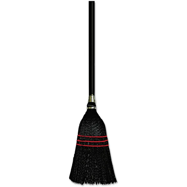 Boardwalk 951BP 12-Pc. Flag Tip Poly 37-38 in. Lobby Broom - Natural/Black New