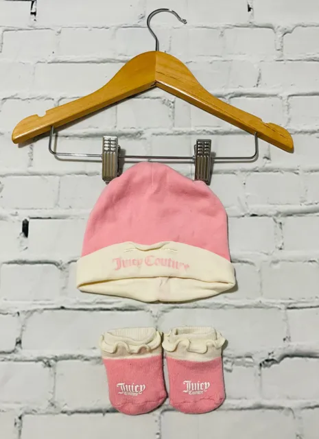 Baby Girls Clothes 0-3 Months Juicy Couture Hat Mitts Set *We Combine Postage*
