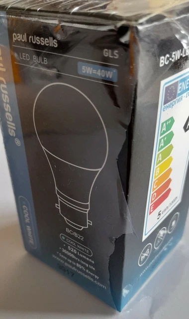 1x Paul Russells LED 5W=40W BC B22 GLS Lampe Warm/Tageslicht Birne