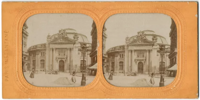 Stereophoto, Stereofoto, Diorama, Paris, la Bourse de commerce, um 1880.