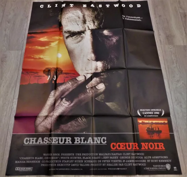 White Hunter Black Heart French Movie Poster Original 47"63" 1990 Clint Eastwood