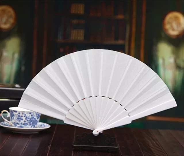 1PC Chinese Style Plastic Fabric Fold Hand Held Fan Dance Party Wedding Gifts PT 2