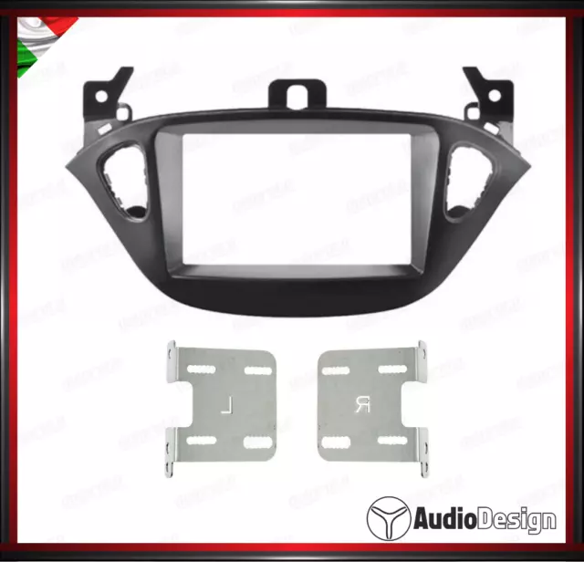 Mascherina 2Din Kit Montaggio Autoradio Opel Adam Sal 2012 / Corsa E Nero Opaco