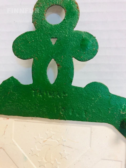 Vintage Green Cast Iron & Ceramic Tile Trivet with Christmas Tree - 20013N S87