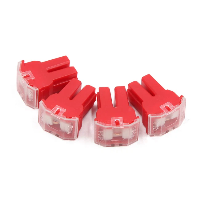 4Pc 50A Boîte Plast Rouge Cartouche PAL Femelle Fusible pour Véhicule Auto