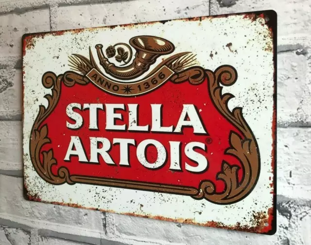 Bar Signs STELLA ARTOIS Lager Beer Large Vintage Metal Sign Bar Pub Man Cave