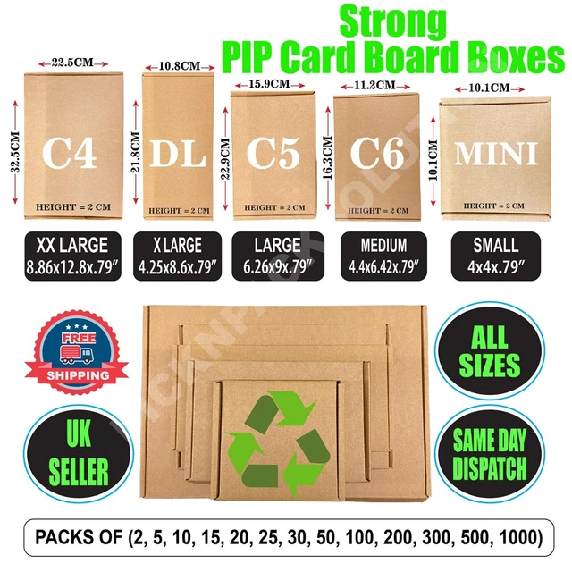 STRONG MAILING BOXES Large Letter Pip Cardboard Postal Boxes Mini/C7 C6