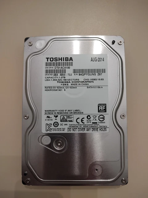 Toshiba DT01ACA100 1 To 7200 tr/min pas cher