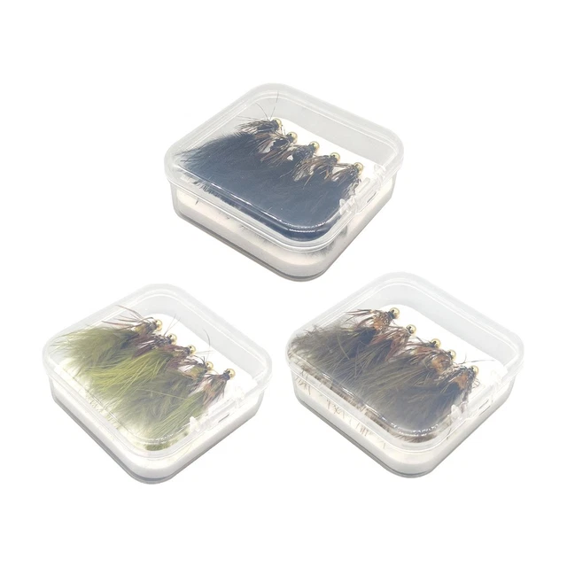 Lot 24 Nymphes Tchèques Pour Pêche à La Mouche – Fil Cuivre, Tailles 10-14, Boîte Clip Pratique