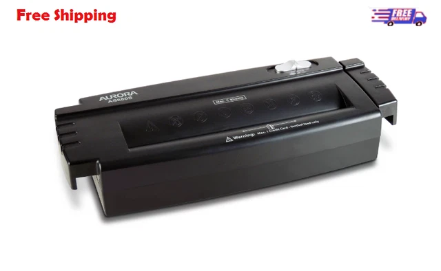 Aurora GB Shredder No Wastebasket, AS680S 6-Sheet Strip-Cut Paper & Credit Card