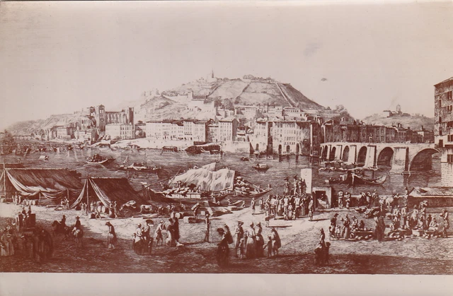 LYON VUE DU QUAI SAINT ANTOINE PHOTO d after engraving 17 x 12 cm approx.