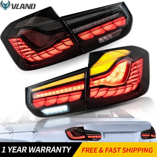 Feux Arrière LED VLAND Pour BMW Série 3 F30 F35 F80 (2013-2018) - Noir, Séquentiel - Garantie 1 An