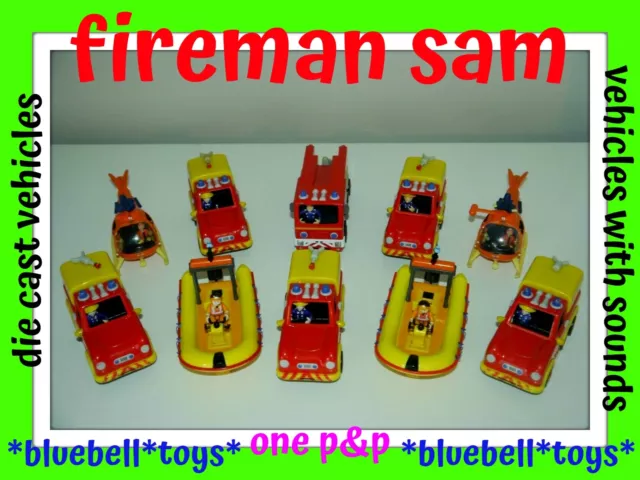 Fireman Sam Musical Die Cast Vehicles Jupiter Venus Neptune Helicopter by HTI