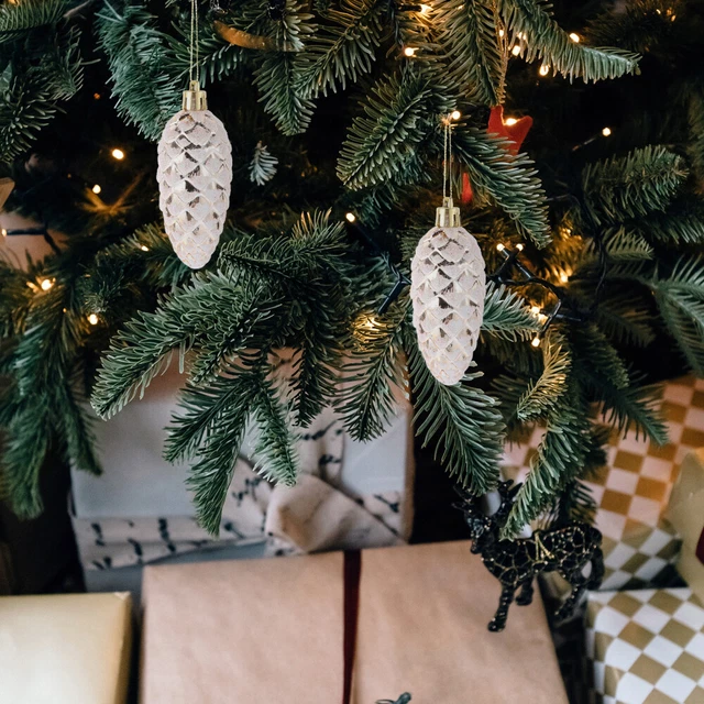 Décorations de pommes de pin, 10 pièces, décorations suspendues de noël,