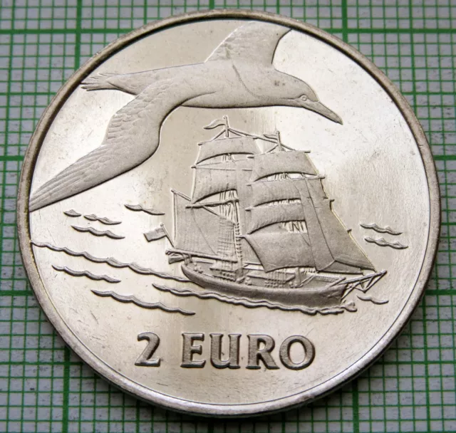 Holland Netherlands 1997 Den Helder Sail 2 Euro Coin Sailing Ship & Seagull Unc