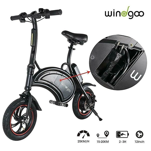 Windgoo folding compact electric scooter 350w top 12 inch city electric bike urban commuter
