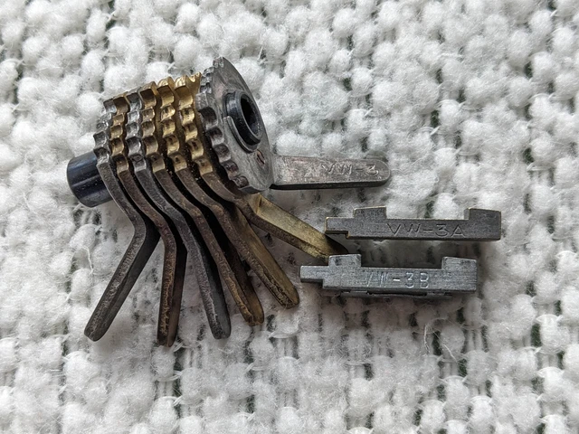 Curtis Clipper Model 15 Key Cutter Set of Cam VW-3, Carriages VW-3A & VW-3B