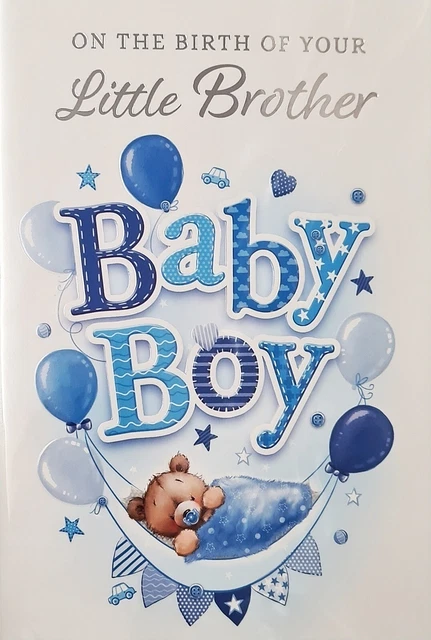 CONGRATULATIONS BIRTH OF Your little Baby Brother Card Cute Bear ...