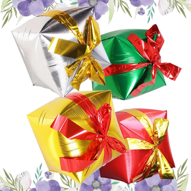 4pcs ballon en papier d'aluminium de Noël ballon cadeau créatif ballon avec