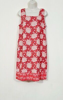 NEXT Red Floral Print Linen Blend Square Neck Dress Size 12 BNWT Beach Holiday