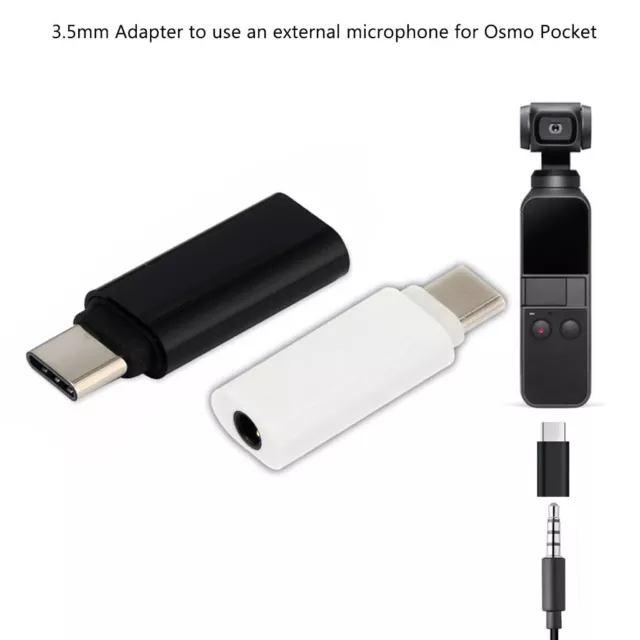 Type C USB C to 3.5mm Audio Adapter for External Microphone for Osmo Pocket