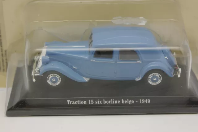 UH et Norev Presse 1/43 - Citroen Traction 15 6 Berline Belge 1949 Bleue