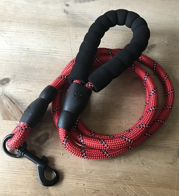 (J) Correa de Plomo para Perro Plomos Grandes Nailon Suave Caminar Trenzada 5 pies de Largo Nueva en Caja