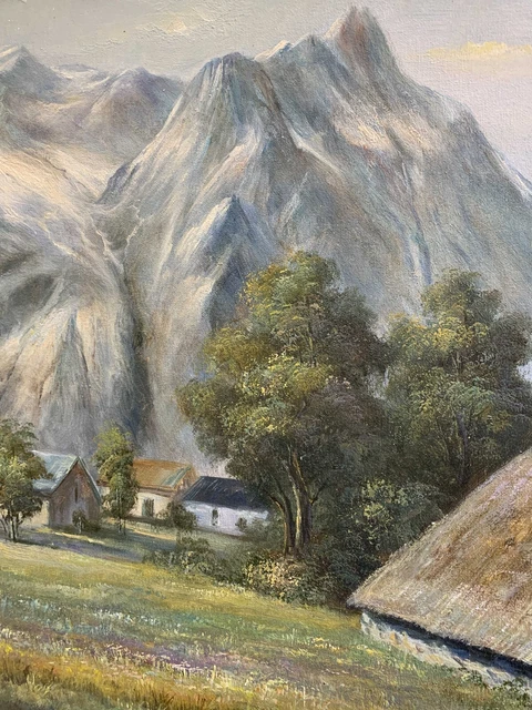 Handgemaltes Ölgemälde 61 X 121 Cm - Abstrakter Geldbaum Landschaft | Auf Leinwand Mit Holzrahmen