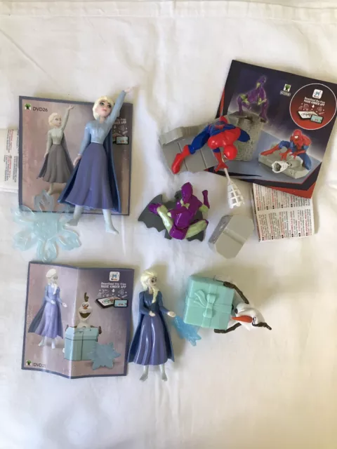 Jouets Marvel Et Disney Maxi Kinder Complet - Spiderman / Bouffon Vert / Frozen
