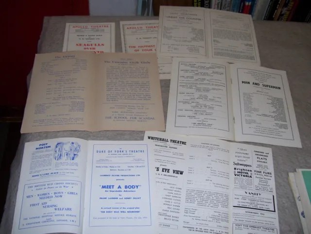 Eleven LONDON WEST END THEATRES SHOW PROGRAMMES  1951-1956