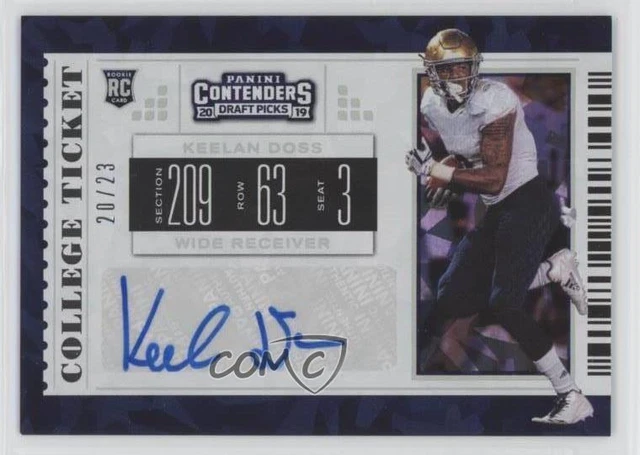 2019 Contenders Draft Picks Cracked Ice Ticket /23 Keelan Doss Rookie Auto RC
