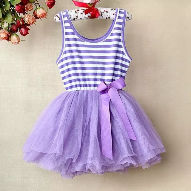 Girls Princess Lilac .. Purple  & White Soft Tulle Party Dress ...So Pretty ..