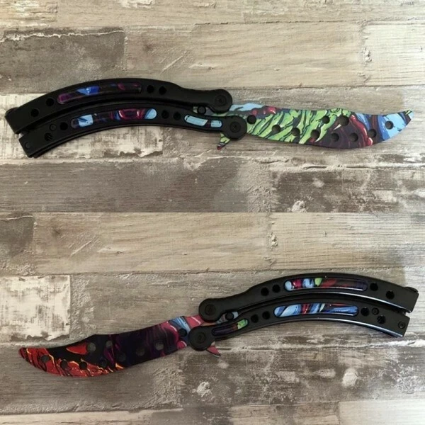 CS GO HYPER BEAST 2 Balisong Butterfly Messer Skin Knife Striker ...