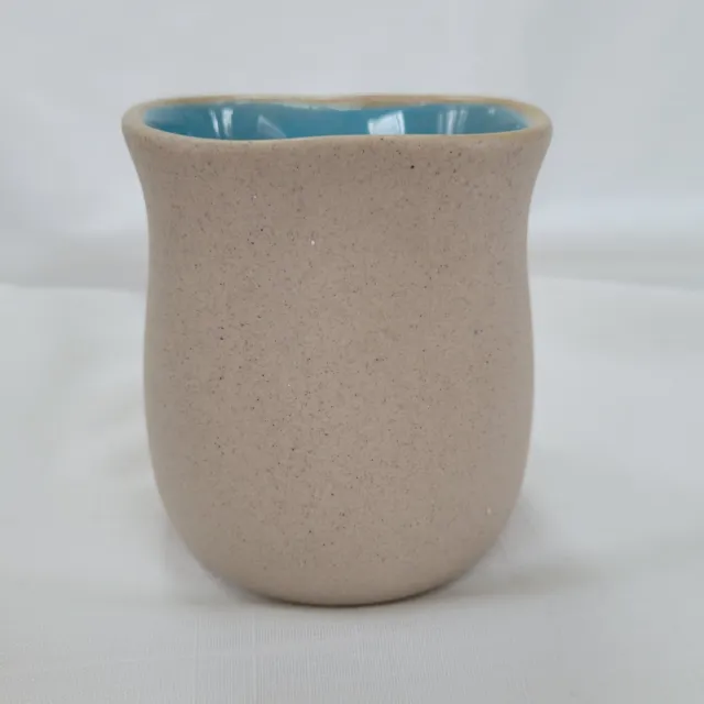 The Pigeon Forge Pottery Pigeon Forge Tennessee Gray and Turquoise Pinch Vase