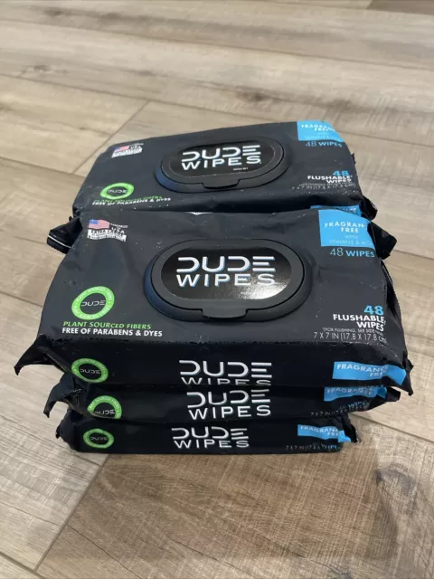 6 x Dude Products Flushable Wet Wipes 48 Count packs. Bulk sale 9.15.2023